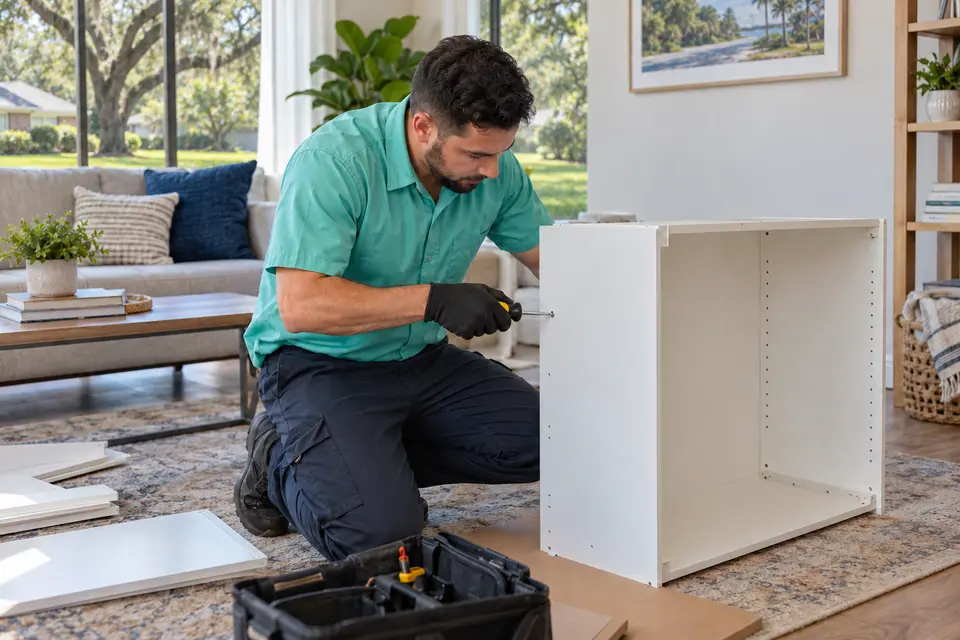 Illustrative image of cabinet assembly and home services