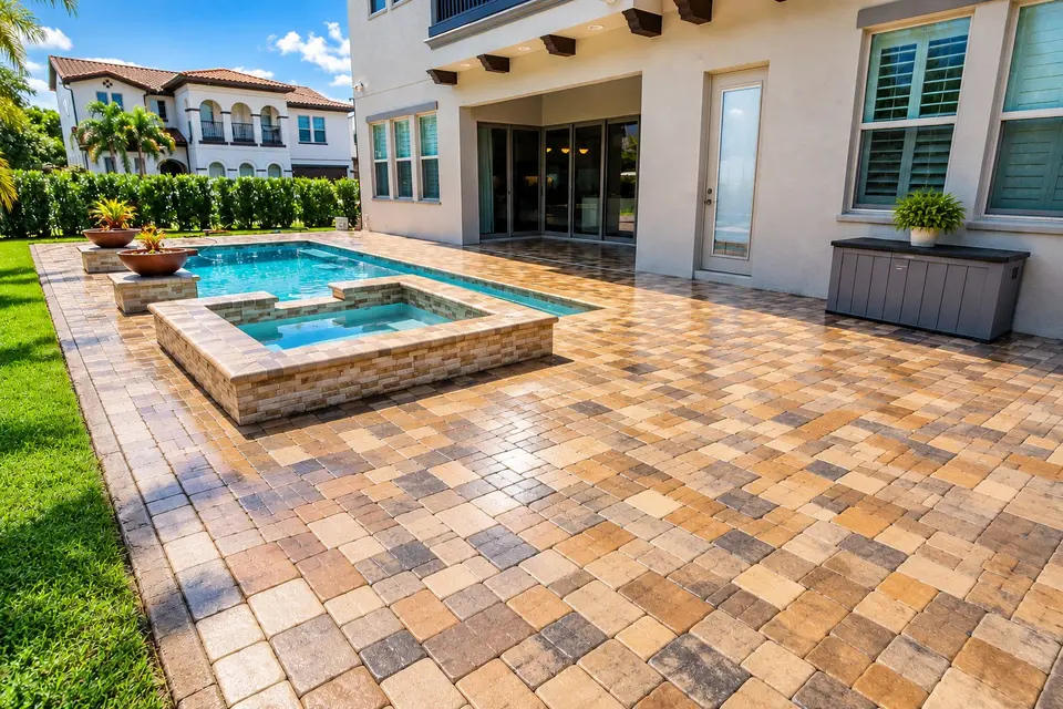 Clean and sealed paver patio in Jacksonville