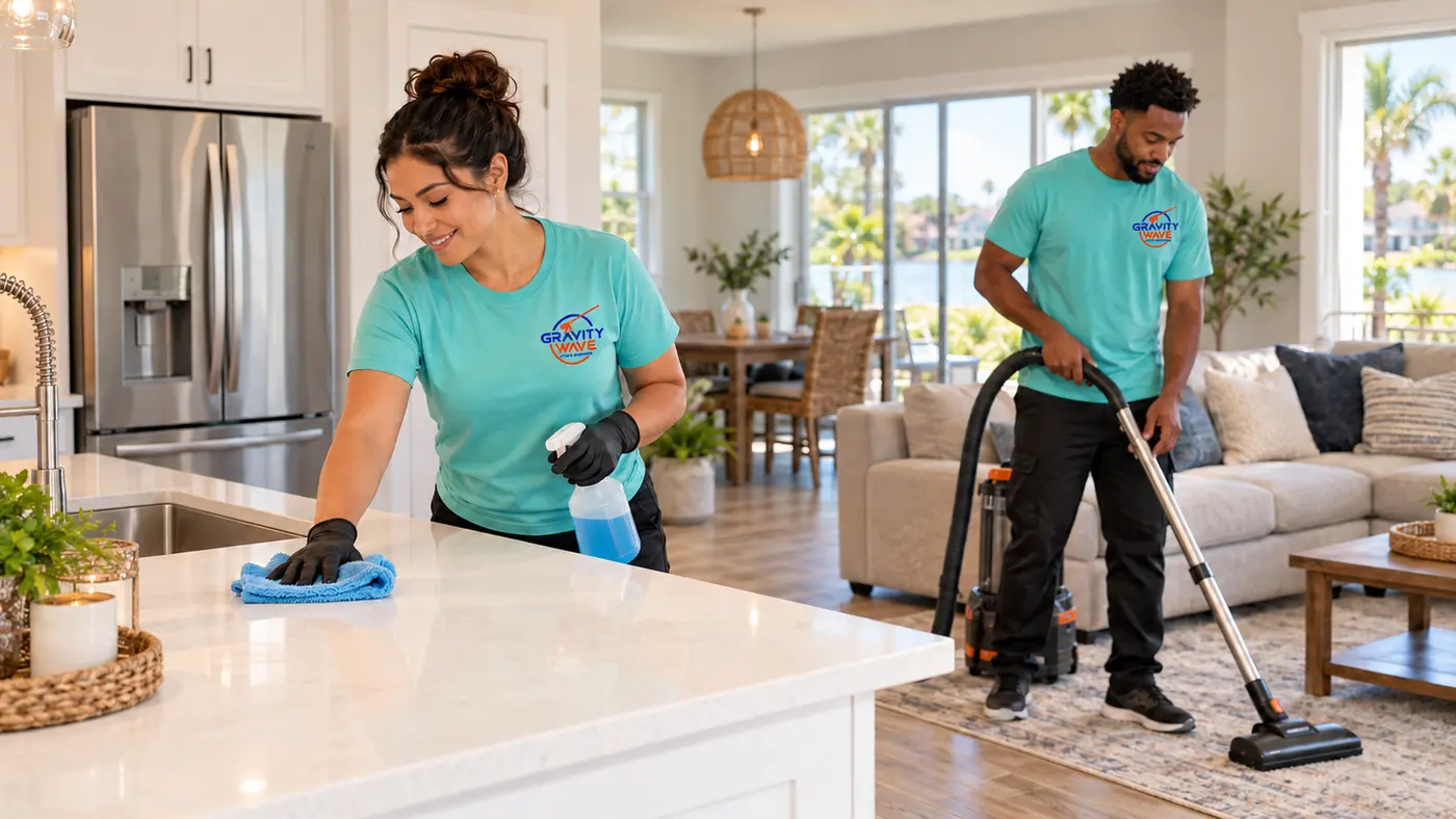Illustrative image of Gravity Wave professionals providing interior house cleaning in Jacksonville